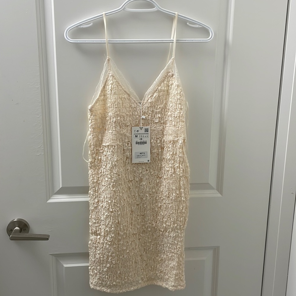 Zara lace high stretch midi dress
